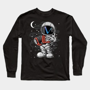 Astronaut Accordion Vechain VET Coin To The Moon Crypto Token Cryptocurrency Blockchain Wallet Birthday Gift For Men Women Kids Long Sleeve T-Shirt